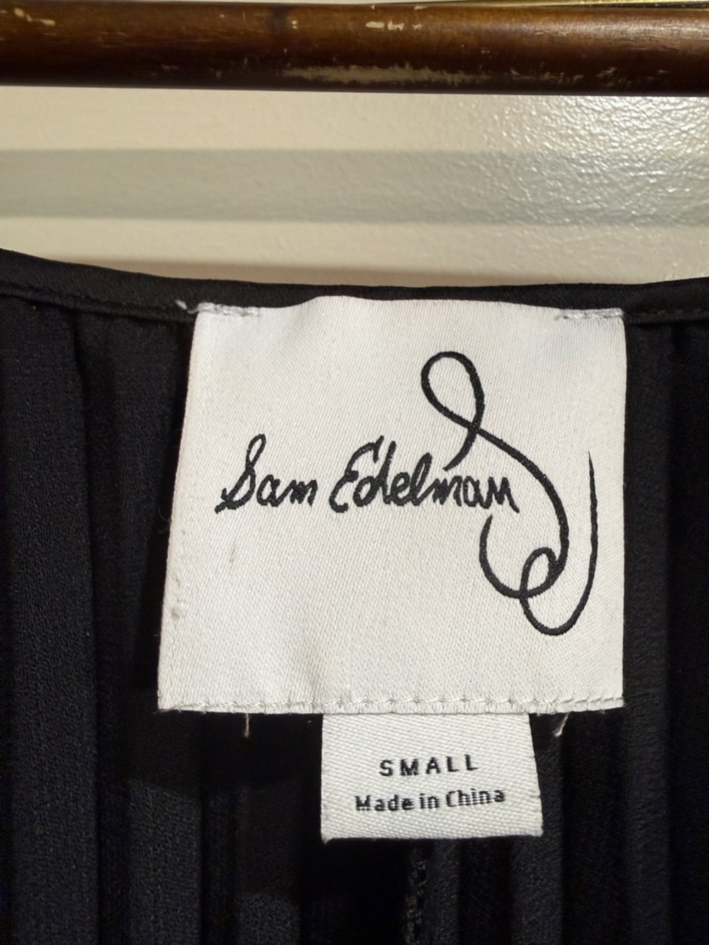 Sam Edelman Black Accordian Pleated Plisse Satin Sleeveless A Line Midi Dress S - Picture 8 of 13